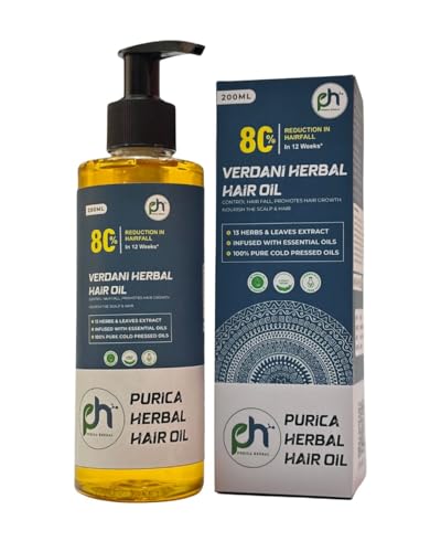Verdani Hair Oil | Hair Fall Control & Prevent Hair Greying | Rosemary Castor Amla Coconut Bhringraj | For Men and Women | Mineral Oil Free | 200ML