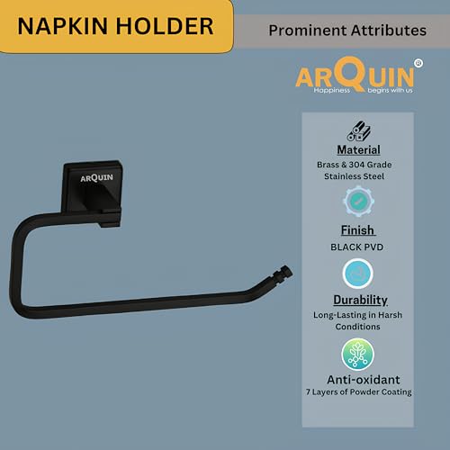 Image of ARQUIN 304 Grade Stainless Steel Napkin Holder /Napkin Holder /Bathroom Accessories (Black Vita)