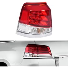 LYNICESHOP LED Tail Light Assembly for Lexus Lx570 2012 2013 2014 2015 Left Driver Side Rear Outer Tail Light Replacement w/Halogen Turn Signal Light Left Driver Side