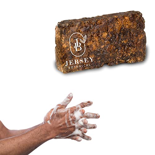 Jersey Botanical Raw African Black Soap 10 Lbs. Bar For Acne And Dark Spots - All Skin Types-Face, Body, And Hair - From Ghana - Anti-Aging - Use With Raw Shea Butter. #TOP1