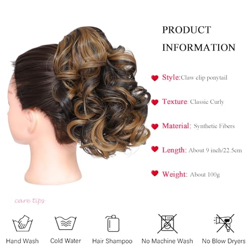 25cm Wavy Claw Clip on Ponytail Hair Extensions - Image 2