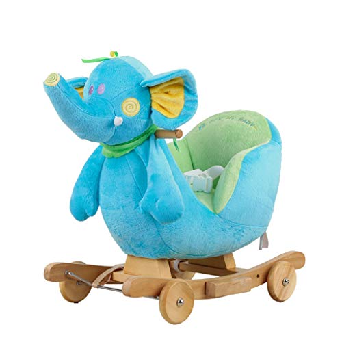 Schaukelpferd QIQIDEDIAN Shake Baby Schaukel Wiegen Massivholz Baby Baby Spielzeug mit Musik Liuyi Geschenk (Color… – Bild 3