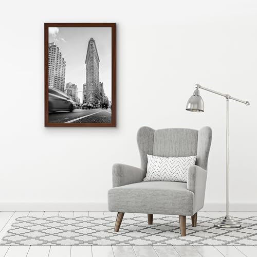 Americanflat 24x36 Poster Frame with Polished Plexiglass - Wide Picture Frames Made of Engineered Wood for Vertical or Horizontal Wall Display - Epic Collection - Mahogany