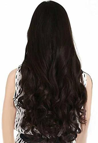 EASYOUNG Hair Extensions And Wigs Womens Natural Brown Curly/Wavy Hair Extensions | 24 Inch