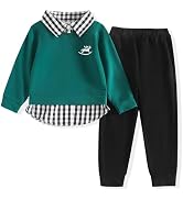 KIDLAGA Toddler Boy Clothes Long Sleeve Sweatshirt Tops and Pants Boys 2-Piece Kids Winter Outfits