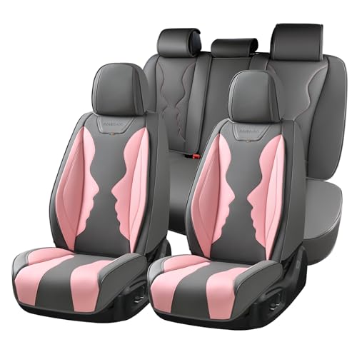 Image of Coverado Car Seat Covers Full Set, Seat Covers for Cars, Front Seat Covers and Back Seat Cover Waterproof Leather Automotive Seat Cover, Universal Car Interior Protectors Cushion for Most Cars