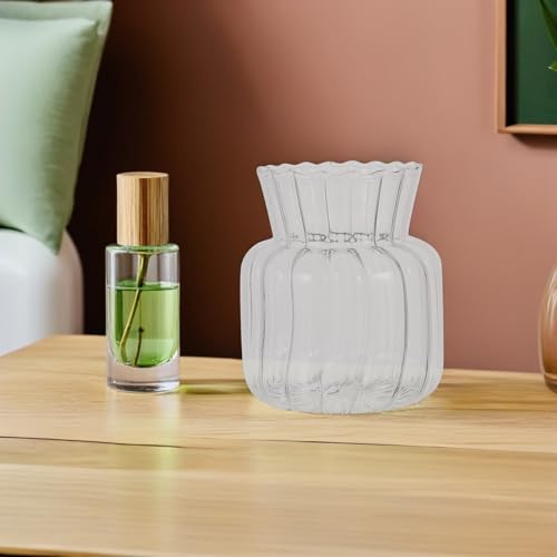 Jarrones pequeños de vidrio jojofuny pack de 4 vasos artesanales transparentes para mesas 6