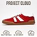 Project Cloud Genuine Leather Casual Sneakers for Women - Memory Foam Insoles Lace-Up Womens Shoes & Lightweight Women's Fashion Sneakers - Non-Slip Shoes for Women Footwear (Verdict, RED, 9)