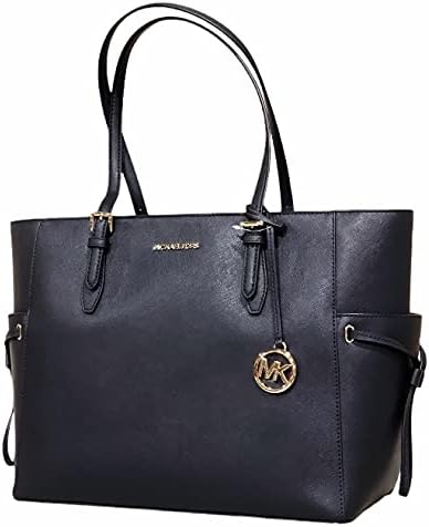 Michael Kors Gilly Large Jet Set Drawstring Top Zip Tote Black Saffiano Leather