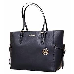 Michael Kors Gilly Large Jet Set Drawstring Top Zip Tote Black Saffiano Leather