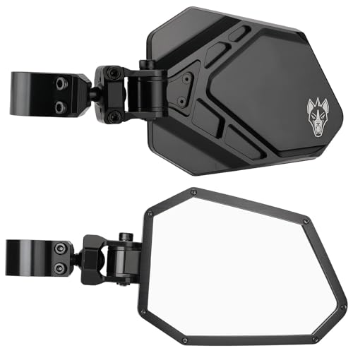 Image of CUERO PRO Black 1.875 inch - Side Mirrors for UTV Set - UTV Mirror Set Includes 2 Mirrors - Compatible with Bar Size of 1.875 inch - RZR Rear View Mirror Built to Go Off-Road