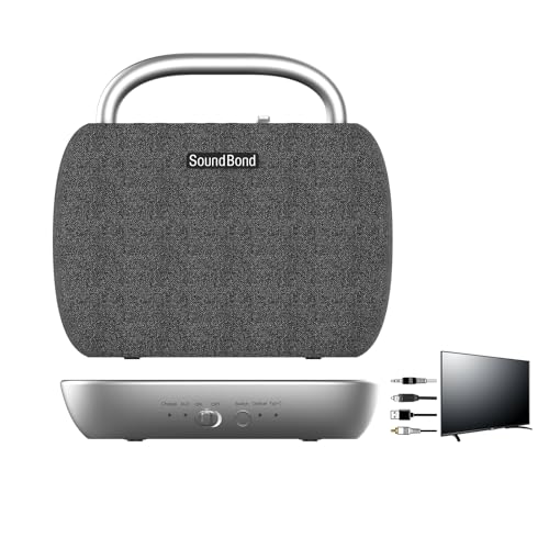 SiDotPro Wireless tv Speakers Wireless Speakers for Smart TV Portable TV Speakers for Hard of Hearing Seniors and Elderly Compatible with Optical RCA AUX USB-C TVs DVD Multimedia Player