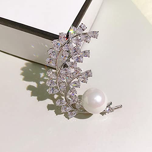 Broches en feuille de zircone cubique YCQYM et cuivre haut de gamme pour costume de mariée