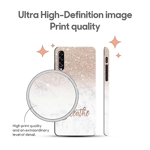Image of COLORflow Back Cover Compatible with Samsung Galaxy A70 | (Best for Girls) Quotes (Breathe) Marble | Designer Printed Hard CASE Bumper Back Cover