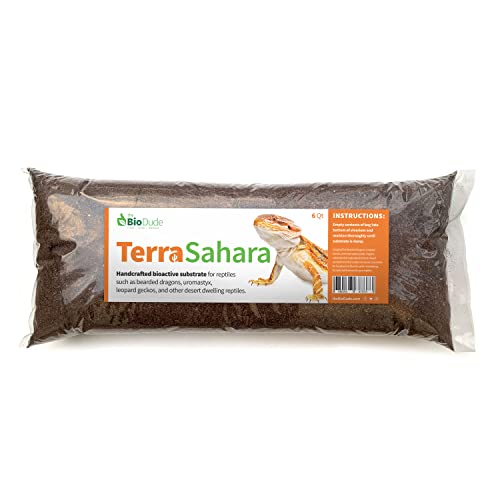 The Bio Dude Terra Sahara Bioactive Reptile Substrate 6 quarts for terrariums and vivariums. Great Bedding for Bearded Dragons, Uromasatyx, Leopard Geckos, Sand Boas and Desert Plants