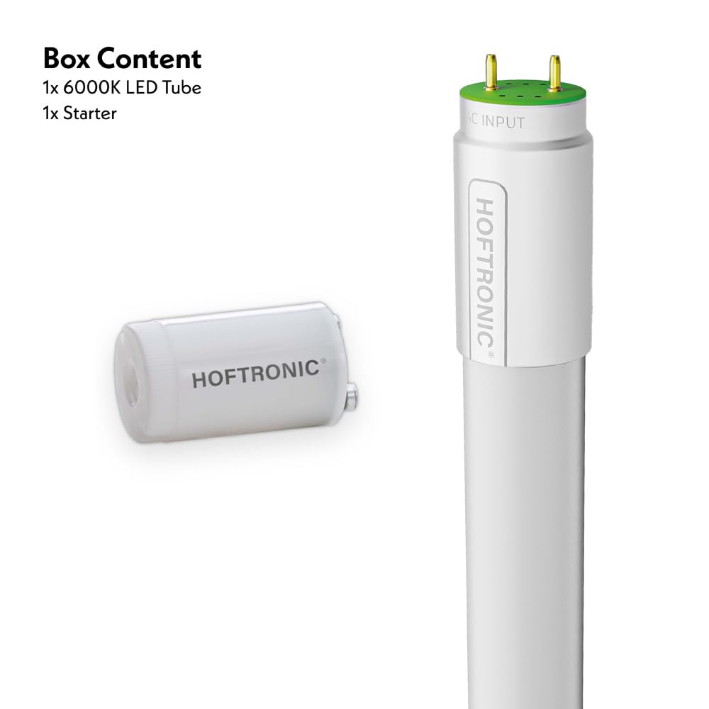 HOFTRONIC - 2er Set LED Röhre 150cm - 24 Watt 3840 Lumen (160lm/W) Super Bright - T8 G13 - LED Leuchtstoffröhre Flimmerfrei - Kaltweiß 6000K - Inkl. Starter - ersetzt 128W (128W/860)