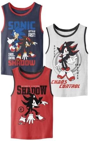 Sonic The Hedgehog Sonic & Shadow Boy's 3-Pack Tank Top Set