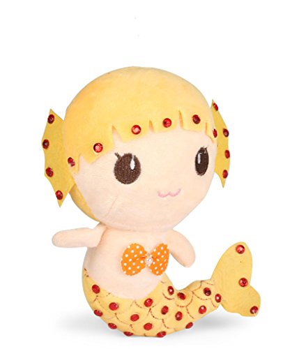Image of Tickles Cute Mermaid Soft Stuffed Plush Animal Toy for Kids Girls Birthday Gifts (Color: Yellow Size: 20 cm)