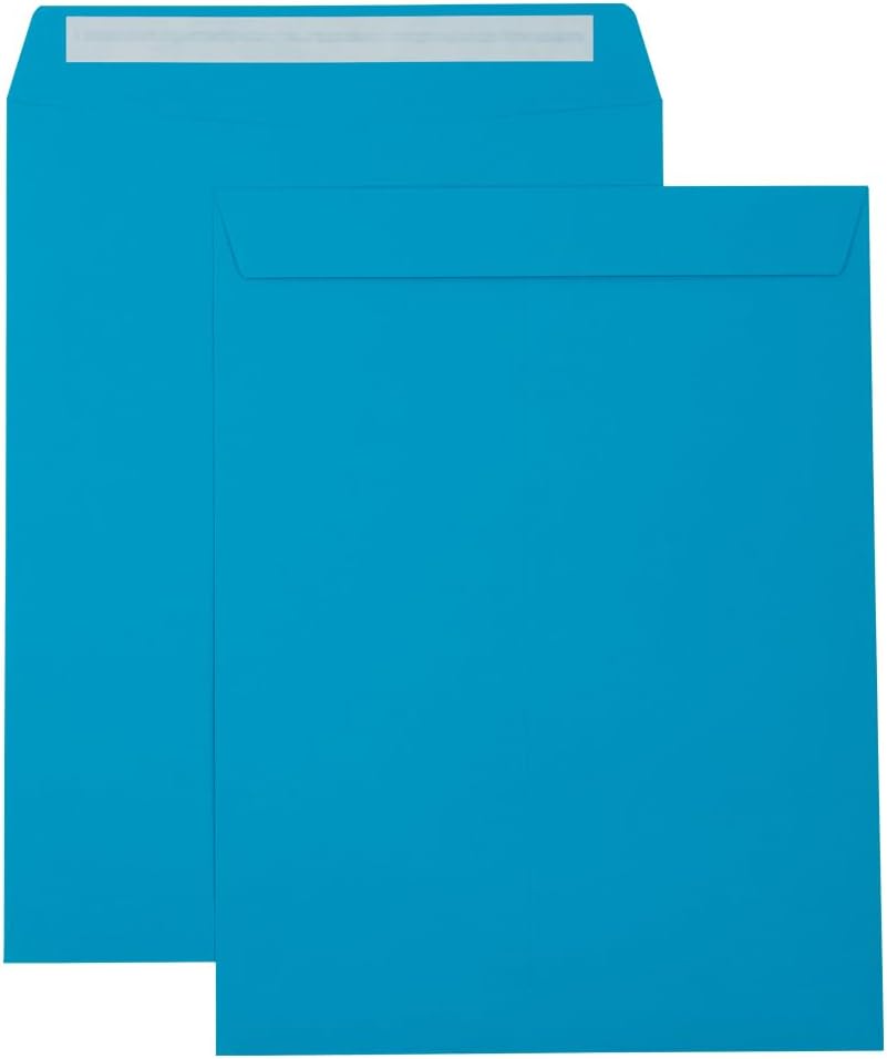 LUXPaper 10 x 13 Open End Envelopes | Peel & Press | Pool Blue | 80lb. Text | 1,000 Qty