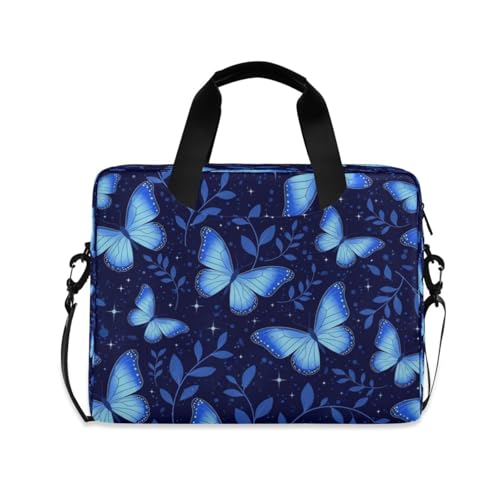 Bolso para laptop Senya con mariposas voladoras azul miniatura 1