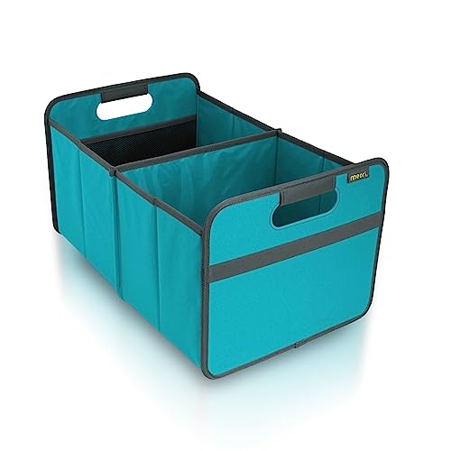 meori Large Trunk Organizer for Groceries Collapsible Azure Blue Storage Car SUV 2 Compartments Picnic Road Trip Sports Gear