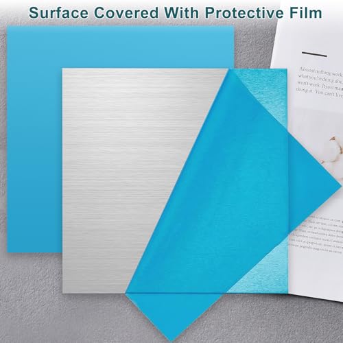 16 Stk Aluminiumblech, 100*100*1mm, 150*150*0.5mm Alublech mit Schutzfolie, Silber Alublech, Aluminium Blech Platten, Aluverbundplatte Silber, Aluplatte für Modellbau Messebau Projektieren Basteln
