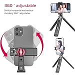 Metal Phone Tripod Mount 3 Cold Shoes & Arca Port, 360° Smartphone Tripod Adapter for iPhone 17 16 15 Cell Phone Stand Holder for Desktop Video Live Streaming Vlogging Rig - Image 4