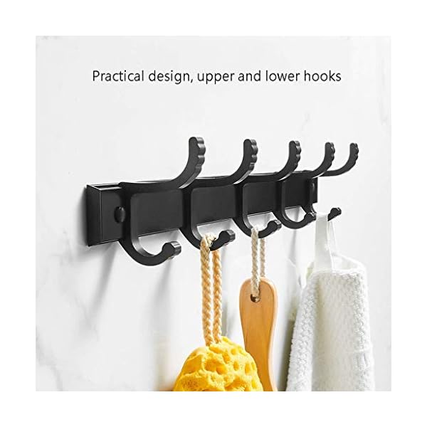OH Bathroom Hook Clothes Hooks Adjustable Hand Towel Coat Holder Hooks Rack Roll Hanger Wall Mount Strong Viscose Hooks Hanger Hook Black Coat Hooks Retro - Image 4