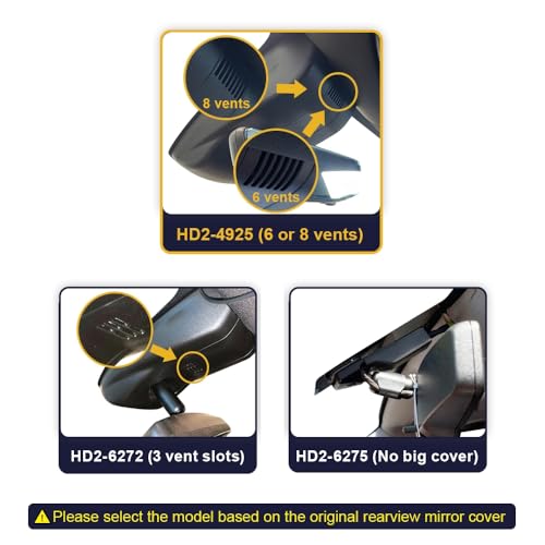 Fitcamx Front 4K+Rear 1080P Dash Cam Adapts for Chevy Tahoe 2021-2026 (HD2-4925, 6 or 8 Vents) LS LT RST Premier High Country, OEM Style, Dual HD Video, WiFi&APP, Loop Recording, G-Sensor, 128GB Card