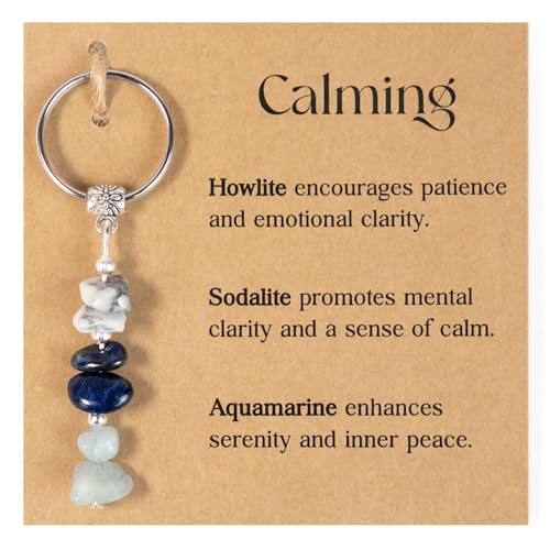 Sensemory Crystal Keychain Calming Gifts For Women, Anxiety Healing Stress Relief Reduction Stones,...