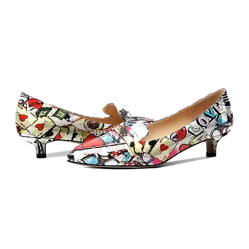 Eldof Low Kitten Heels Pumps for Women Loafer Shoes with Pointed Toe Slip on Heels 1.5 Inches for Casual Work Daily Life Party4