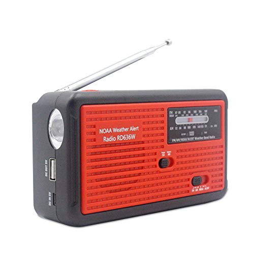 WMWHALE Portable Emergency Radio Solar Dynamo Power Hand Crank Self Powered Portable AM