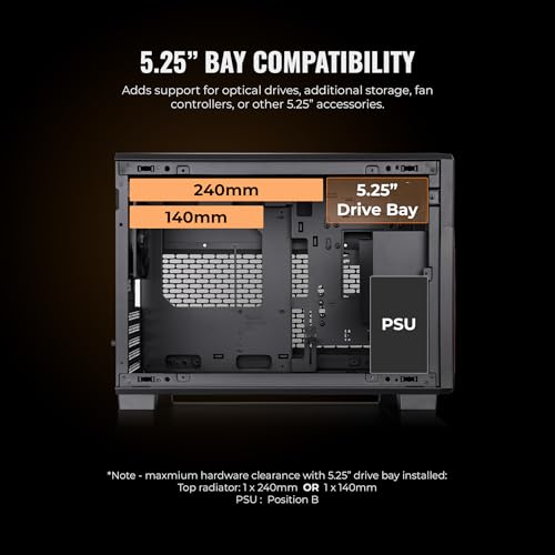 Image of Thermaltake TR200; Preinstalled 6.0 Inch LCD Screen; Micro Chassis; 1x120mm PWM Fan Included; mATX /mITX Support; 360mm Radiator Support; 365mm GPU Clearance; 5.25 inch Bay Support; Black; CA-11L-00S1NN-01