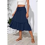 High Waist Tiered Skirts for Women Flowy Skirts for Women Below Knee with Pockets 2025 Women Fashion Trendy - Image 4