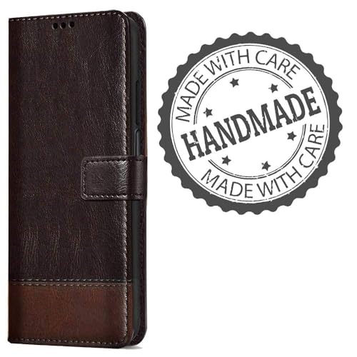 Image of Flip Back Cover Case for Motorola g45 5G /G34 5G | Dual-Color Leather Finish | Inbuilt Stand & Pockets | Wallet Style Flip Cover for Motorola g45 5G /G34 5G (Coffee & Brown)