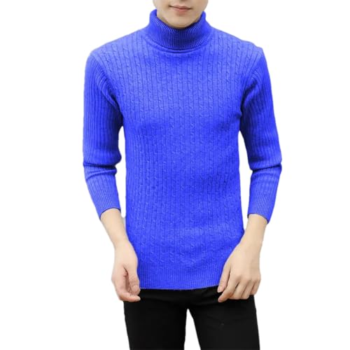 Men's Pullover Sweaters Long Sleeve High Collar Casual Thickened Warm Solid Color Sweater