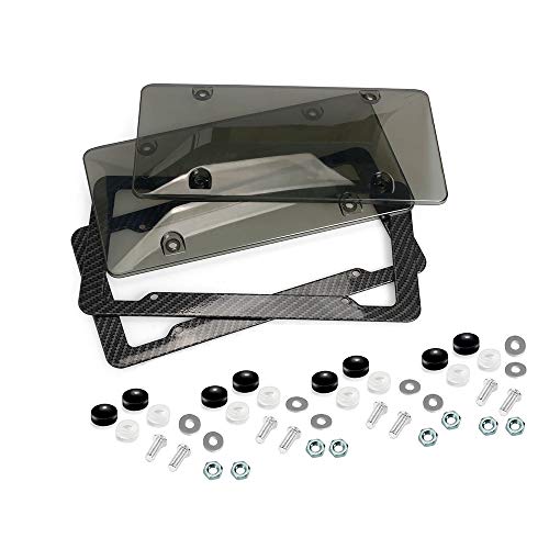 Preisvergleich Produktbild Kfz-Kennzeichenschilder Kfz-Kennzeichenschild-Kit Klar getönte Acryl-Abdeckrahmenschraube