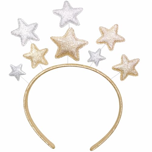 Elenviorina 1 Pc Glitter Star Headband Festive Star Costume Hair Accessory for Women and Girls Sparkly Christmas Party Hair Hoop for Birthday New Year and Holiday Events
