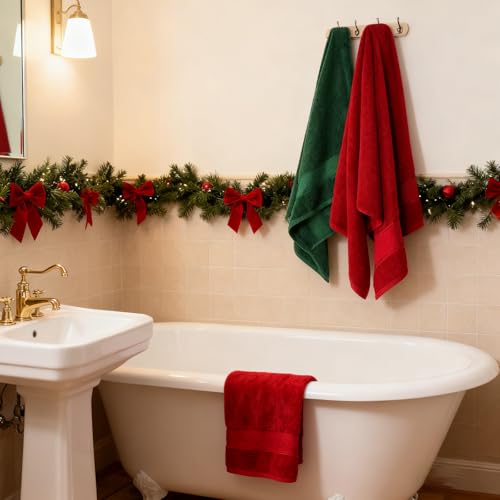 COZYART Formal Green Bath Towel Set 6 Piece, Luxury 100% Turkish Cotton 650GSM Hotel Quality, Soft, Absorbent,Towel Sets for Bathroom | 2 Bath Towels 2 Hand Towels 2 Washcloths - Image 5