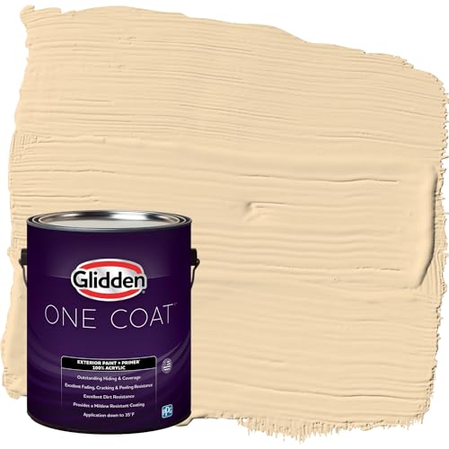 Glidden Exterior Paint + Primer: Beige/Chai Tea Latte, One Coat, Flat, 1-Gallon