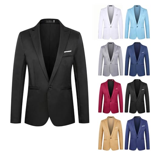 Cambkatl Men's Classic Business Blazers, Slim Fit One Button Formal Tuxedo Suit Jackets for Dinner Party Weeding2