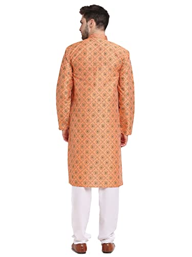 Image of Jompers Mens Coller Embroidered Printed Kurta Pyjama.