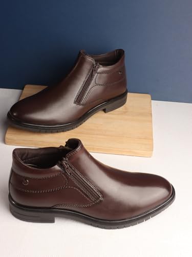 Image of Carlton London Men's Chelsea Ziper Comfortable and stylish boot with Round Toe for Casual and Party Use