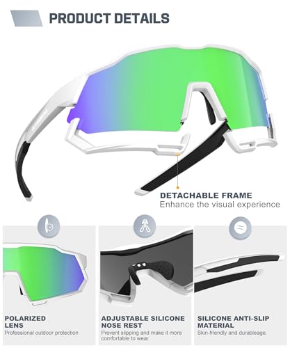 Image of Sport Polarized Sunglasses for Men and Women, Stylish and Lightweight Cycling Sunglasses with UV400 Protection