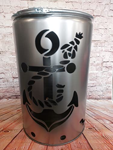 Fuchsbau Feuertonnen Feuertonne mit Anker 1 Motiv - Gefertigt aus neuem...