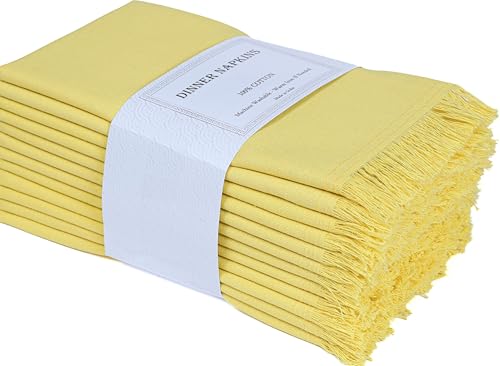 Servilletas de Tela de Algodón Set x12 18x18 Pulgadas Amarillo miniatura 1