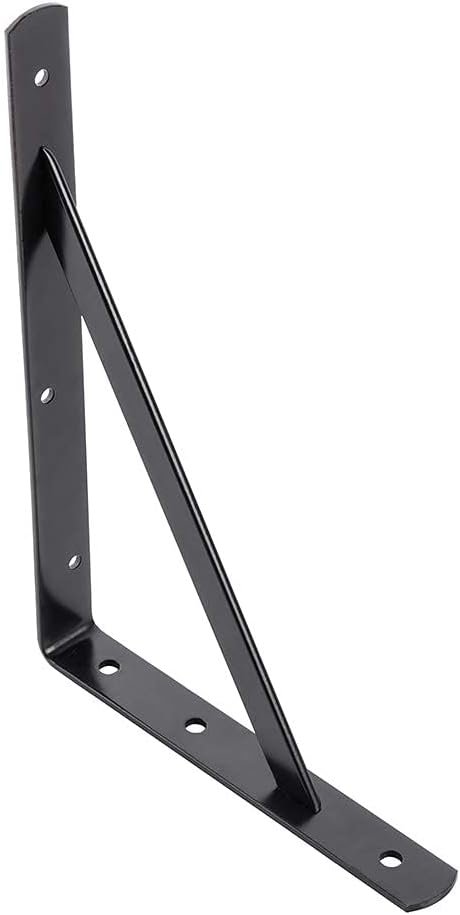HOME MASTER HARDWARE 12 inch x 8 inch Heavy Duty Shelf L Brackets Shelf Support Corner Brace Joint Right Angle Bracket Black with Screws 10-Pack : Tools & Home Improvement