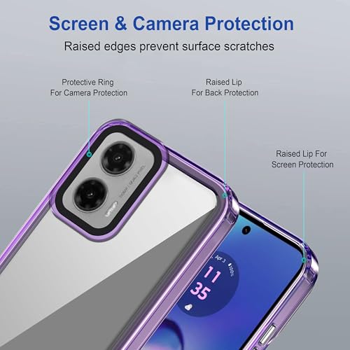 Image of Zapcase Back Case Cover for Moto G35 5G | Compatible for Moto G35 5G Back Cover | Case Cover with Camera Protection | (TPU + PC | Translucent Purple)