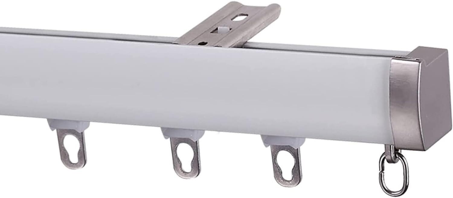 Aluminium Deckenschienensystem 2M (2 x 1M) - Vielseitige Schiene & Beschläge für Wohnzimmer, Schlafzimmer, Sichtschutz Trennwand - Einfache Installation, stilvolles weißes Design