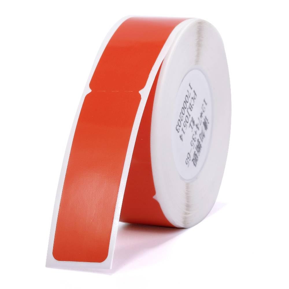 Label Maker Tape for NIIMBOT D11/D110/D101/H1S, Cable Label Sticker, Waterproof Tear Proof Thermal Paper 0.5"x4.3" (12.5x74mm),65 Per Roll(Red)